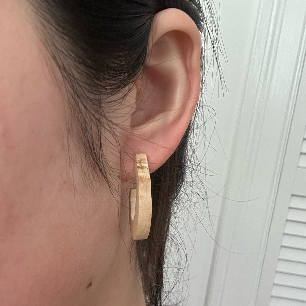 Korean Wood Hoop Earrings